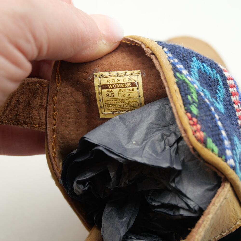 NEW ROPER Women's 8.5 Mika Aztec Tapestry Southwest Sling Back  Heel - Picture 10 of 10